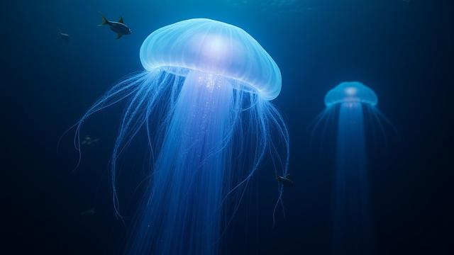 Visueller Effekt einer gigantischen Qualle in einem Science-Fiction-Film